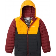 Columbia Boys' Powder Lite Hooded Shark/Flame Ornge/Rd Jspr Jacket Columbia Boys' Powder Lite Hooded Shark/Flame Ornge/Rd Jspr Jacket