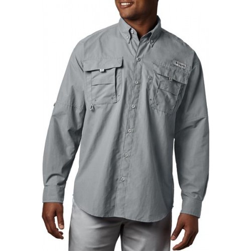 Columbia Men's Bahama Long Sleeve Cool Grey Shirt Columbia Men's Bahama Long Sleeve Cool Grey Shirt