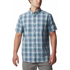 Columbia Men's Big & Tall Rapid Rivers II Short Sleeve Button Down Bluestone Multi Plaid Shirt Columbia Men's Big & Tall Rapid Rivers II Short Sleeve Button Down Bluestone Multi Plaid Shirt