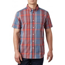 Columbia Men's Big & Tall Rapid Rivers II Short Sleeve Button Down Carnelian Red Large Plaid Shirt