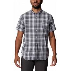 Columbia Men's Big & Tall Rapid Rivers II Short Sleeve Button Down City Grey Multi Plaid Shirt