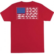 Columbia Men's PFG Americana Saltwater Fish Flag Red Spark T-Shirt Columbia Men's PFG Americana Saltwater Fish Flag Red Spark T-Shirt