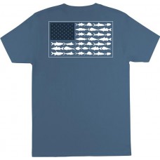 Columbia Men's PFG Americana Saltwater Fish Flag Steel T-Shirt Columbia Men's PFG Americana Saltwater Fish Flag Steel T-Shirt