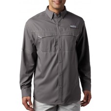 Columbia Men's PFG Low Drag Offshore Long Sleeve City Grey Shirt Columbia Men's PFG Low Drag Offshore Long Sleeve City Grey Shirt