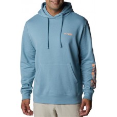 Columbia Men's PFG Sleeve Graphic Storm/Bright Nectar Logo Hoodie