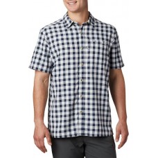 Columbia Men's PFG Super Slack Tide Short Sleeve Collegiate Navy Palaka Shirt Columbia Men's PFG Super Slack Tide Short Sleeve Collegiate Navy Palaka Shirt