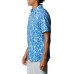 Columbia Men's PFG Super Slack Tide Short Sleeve Vivid Blue Kona Print Shirt Columbia Men's PFG Super Slack Tide Short Sleeve Vivid Blue Kona Print Shirt