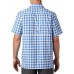 Columbia Men's PFG Super Slack Tide Short Sleeve Vivid Blue Palaka Shirt