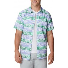 Columbia Men's PFG Super Slack Tide Short Sleeve Winter Green Ombre Fsh St Shirt