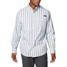 Columbia Men's PFG Super Tamiami Long Sleeve Mint Cay Plaid Shirt
