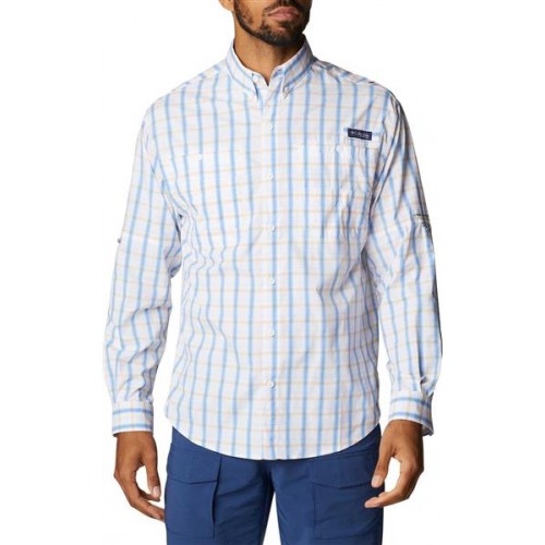 Columbia Men's PFG Super Tamiami Long Sleeve Sail Plaid Shirt Columbia Men's PFG Super Tamiami Long Sleeve Sail Plaid Shirt