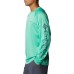 Columbia Men's PFG Terminal Tackle Heather Long Sleeve LT Jade Heath/Metal Logo Shirt