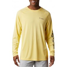 Columbia Men's PFG Terminal Tackle Heather Long Sleeve Sunlit Heather/City Grey Shirt
