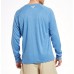 Columbia Men's PFG Terminal Tackle Heather Long Sleeve Vivid Blue/Jupiter Logo Shirt