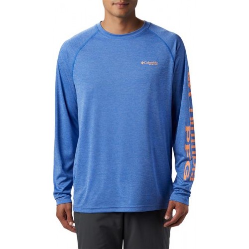 Columbia Men's PFG Terminal Tackle Heather Long Sleeve VividblueHeatherBrghtNctr Shirt Columbia Men's PFG Terminal Tackle Heather Long Sleeve VividblueHeatherBrghtNctr Shirt