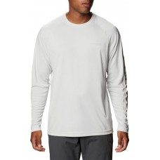 Columbia Men's PFG Terminal Tackle Heather Long Sleeve White Heather/Cool Grey Shirt