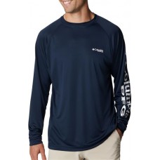 Columbia Men's PFG Terminal Tackle Long Sleeve Collegiate Navy/White Shirt
