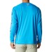 Columbia Men's PFG Terminal Tackle Long Sleeve Compass Blue/Carbon Logo Shirt