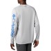 Columbia Men's PFG Terminal Tackle Long Sleeve Cool Grey/Vivid Blue Logo Shirt