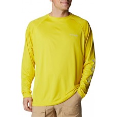 Columbia Men's PFG Terminal Tackle Long Sleeve Laser Lemon/Cool Grey Shirt Columbia Men's PFG Terminal Tackle Long Sleeve Laser Lemon/Cool Grey Shirt