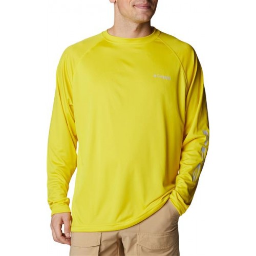 Columbia Men's PFG Terminal Tackle Long Sleeve Laser Lemon/Cool Grey Shirt Columbia Men's PFG Terminal Tackle Long Sleeve Laser Lemon/Cool Grey Shirt