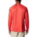 Columbia Men's PFG Terminal Tackle Long Sleeve Red Hibiscus/White Logo Shirt Columbia Men's PFG Terminal Tackle Long Sleeve Red Hibiscus/White Logo Shirt