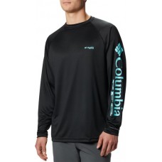 Columbia Men's PFG Terminal Tackle Long Sleeve Shirt - Tall Regular and Big & Black/Gulf Stream Logo Tall Columbia Men's PFG Terminal Tackle Long Sleeve Shirt - Tall Regular and Big & Black/Gulf Stream Logo Tall