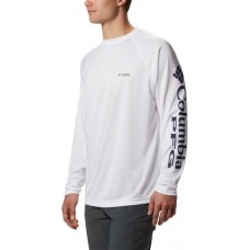 Columbia Men's PFG Terminal Tackle Long Sleeve White/Nightshade Shirt