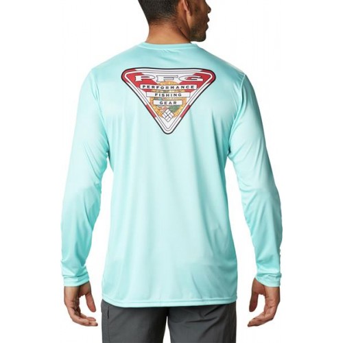 Columbia Men's PFG Terminal Tackle Tri-Fish Long Sleeve Gulf Stream/FL Flag 2 Shirt Columbia Men's PFG Terminal Tackle Tri-Fish Long Sleeve Gulf Stream/FL Flag 2 Shirt