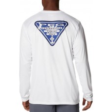 Columbia Men's PFG Terminal Tackle Tri-Fish Long Sleeve White/SC Flag Shirt Columbia Men's PFG Terminal Tackle Tri-Fish Long Sleeve White/SC Flag Shirt