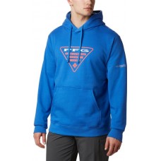 Columbia Men's PFG Triangle Vivid Blue/Sunset Red Hoodie