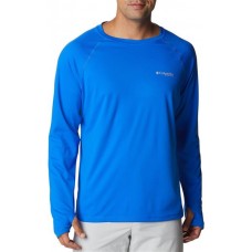 Columbia Men's PFG Zero Rules Long Sleeve Blue Macaw Shirt