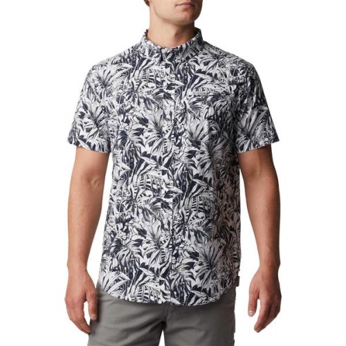 Columbia Men's Rapid Rivers Printed Short Sleeve Collegiate Nvy Toucanical Shirt Columbia Men's Rapid Rivers Printed Short Sleeve Collegiate Nvy Toucanical Shirt