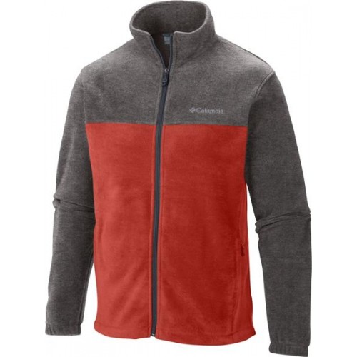 Columbia Men's Steens Mountain Full Zip Fleece Flame/Charcoal Heather Jacket Columbia Men's Steens Mountain Full Zip Fleece Flame/Charcoal Heather Jacket