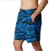 Columbia Men's Super Backcast Water Black Rough Waves Print Shorts