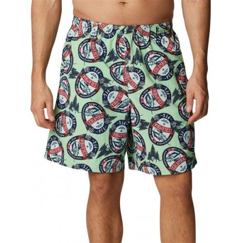 Columbia Men's Super Backcast Water Lime Glow Holiday Spirits Shorts Columbia Men's Super Backcast Water Lime Glow Holiday Spirits Shorts