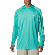 Columbia Men's Terminal Tackle Heather Electric Turquoise/Ombre Hoodie Columbia Men's Terminal Tackle Heather Electric Turquoise/Ombre Hoodie