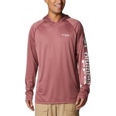 Columbia Men's Terminal Tackle Heather Red Jasper Heath/ WHT Log Hoodie Columbia Men's Terminal Tackle Heather Red Jasper Heath/ WHT Log Hoodie