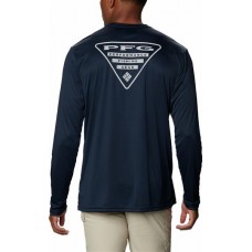 Columbia Men's Terminal Tackle PFG Destination Long Sleeve Cllgt Navy/Great Lakes Shirt