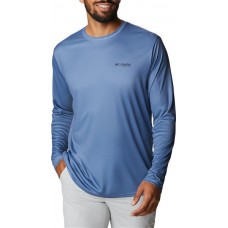 Columbia Men's Terminal Tackle PFG Fish Flag Long Sleeve Bluestone/Collegiate Navy Shirt