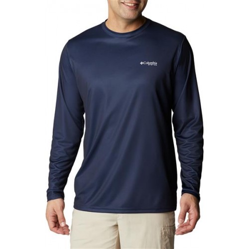 Columbia Men's Terminal Tackle PFG Fish Flag Long Sleeve Colleg Navy/wht Alas Fish Shirt Columbia Men's Terminal Tackle PFG Fish Flag Long Sleeve Colleg Navy/wht Alas Fish Shirt