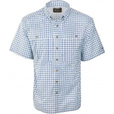 Drake Waterfowl Men's FeatherLite Plaid Wingshooter Short Sleeve Button Down Blue Plaid Shirt Drake Waterfowl Men's FeatherLite Plaid Wingshooter Short Sleeve Button Down Blue Plaid Shirt