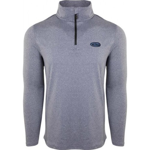 Drake Waterfowl Men's Microlite Performance 1/2 Zip Blue Heather Pullover Drake Waterfowl Men's Microlite Performance 1/2 Zip Blue Heather Pullover