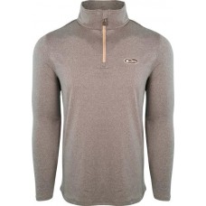 Drake Waterfowl Men's Microlite Performance 1/2 Zip Brown Heather Pullover Drake Waterfowl Men's Microlite Performance 1/2 Zip Brown Heather Pullover
