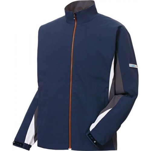 FootJoy Men's HydroLite Golf Rain Navy/Charcoal/Orange Jacket FootJoy Men's HydroLite Golf Rain Navy/Charcoal/Orange Jacket