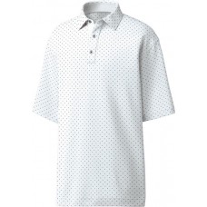FootJoy Men's Lisle Diamond Print Golf White/Navy Polo