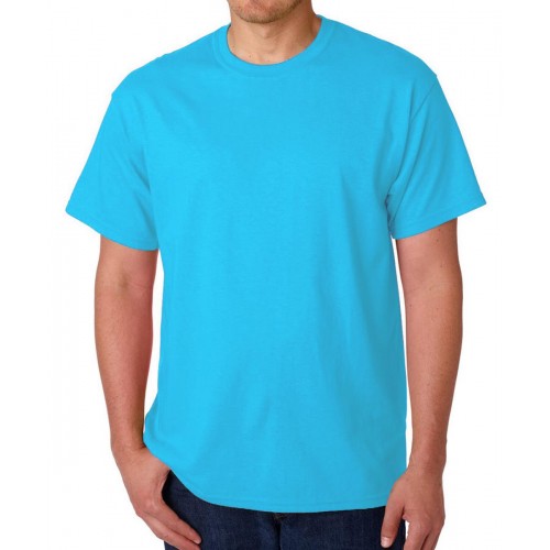 Men's Half Sleeve Cotton Plain T-Shirt, Sky Blue Men's Half Sleeve Cotton Plain T-Shirt, Sky Blue
