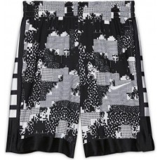 Nike Boys' Elite Print Basketball White/Black/Black/White Shorts