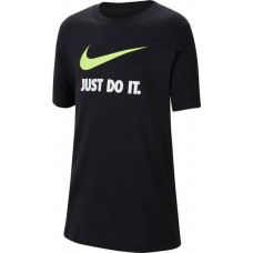 Nike Boys' Just Do It Swoosh Black/Volt T-Shirt