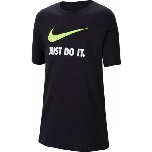 Nike Boys' Just Do It Swoosh Black/Volt T-Shirt Nike Boys' Just Do It Swoosh Black/Volt T-Shirt